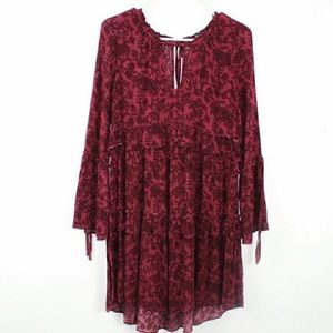 American Eagle Outfitters Burgundy Boho Dress
